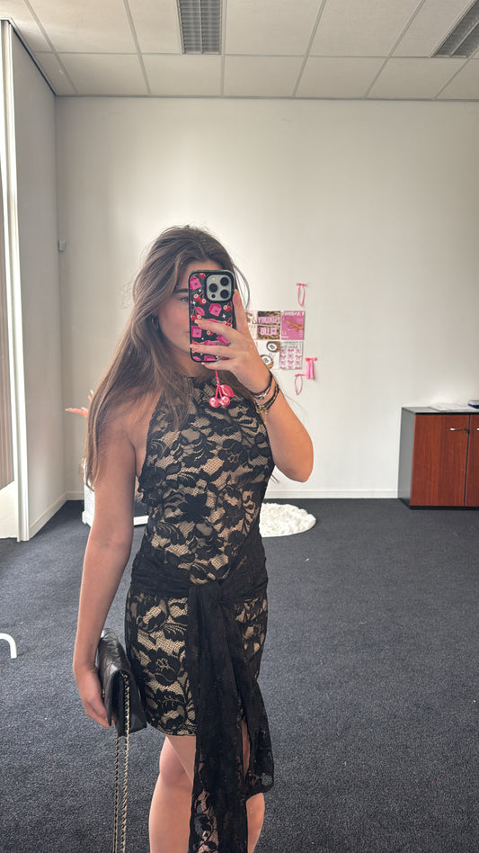 Dress, zwart kant