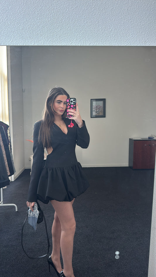 Black dress with open back