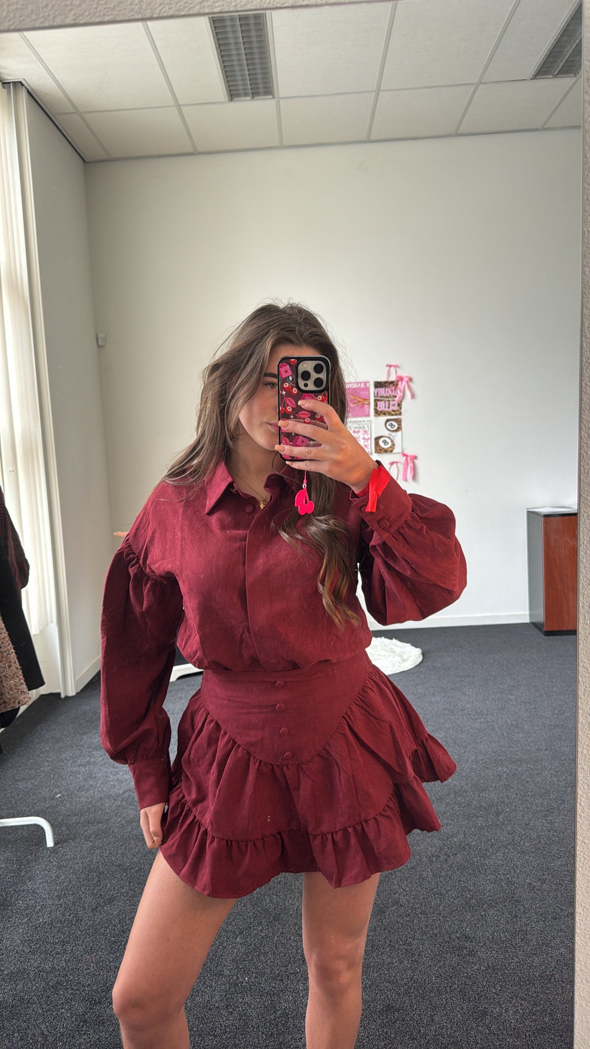 Two piece set, bordeaux rood