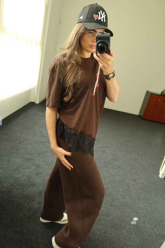 Two piece set, bruin joggingspak