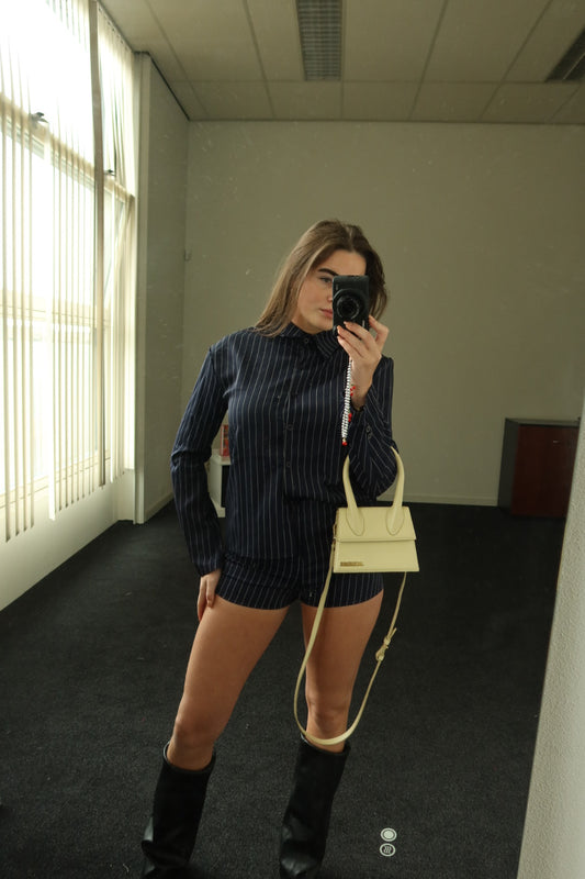 Two piece set, blauw blouse