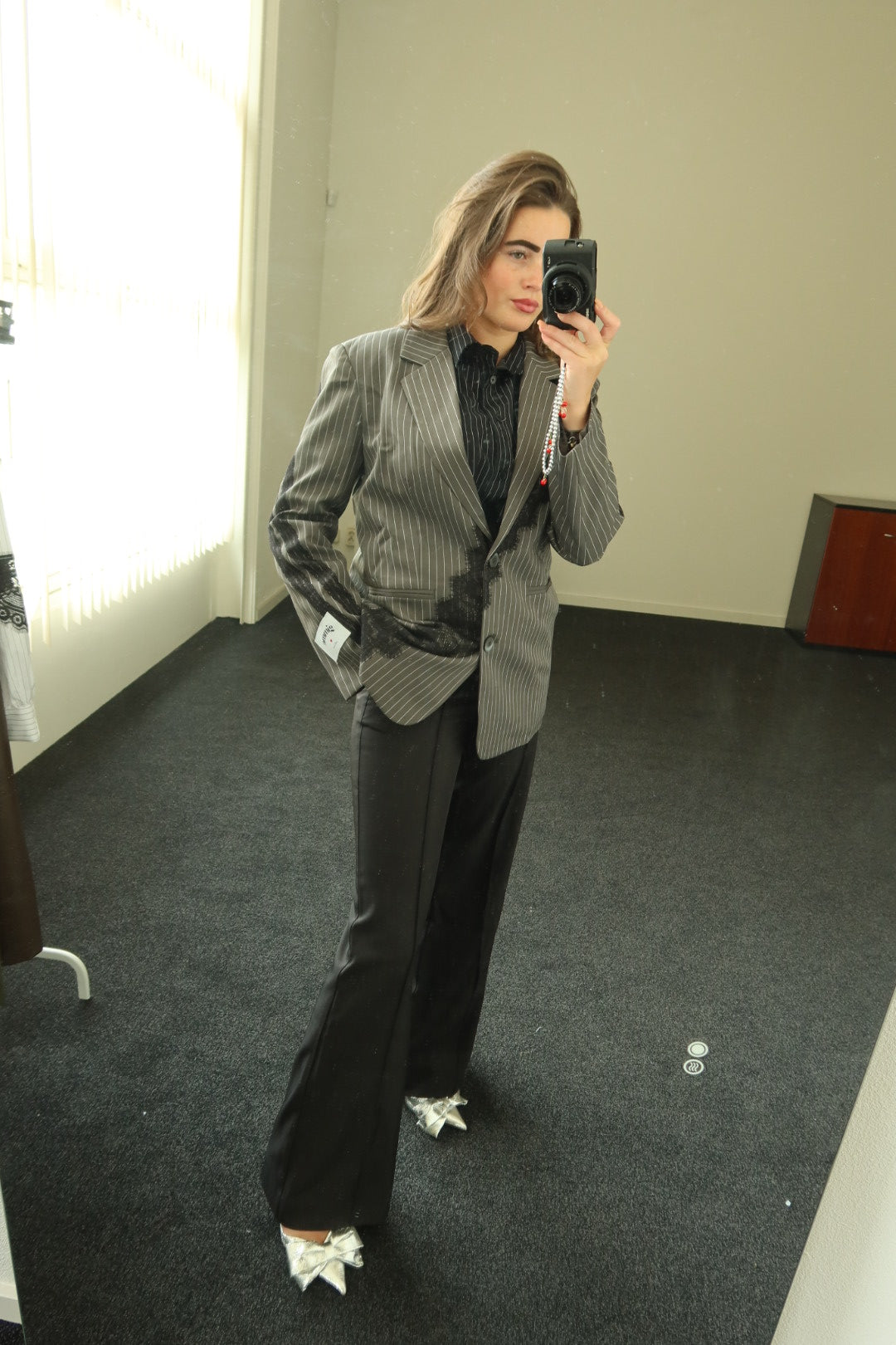 Two piece set, blazer + zwarte pantalon broek
