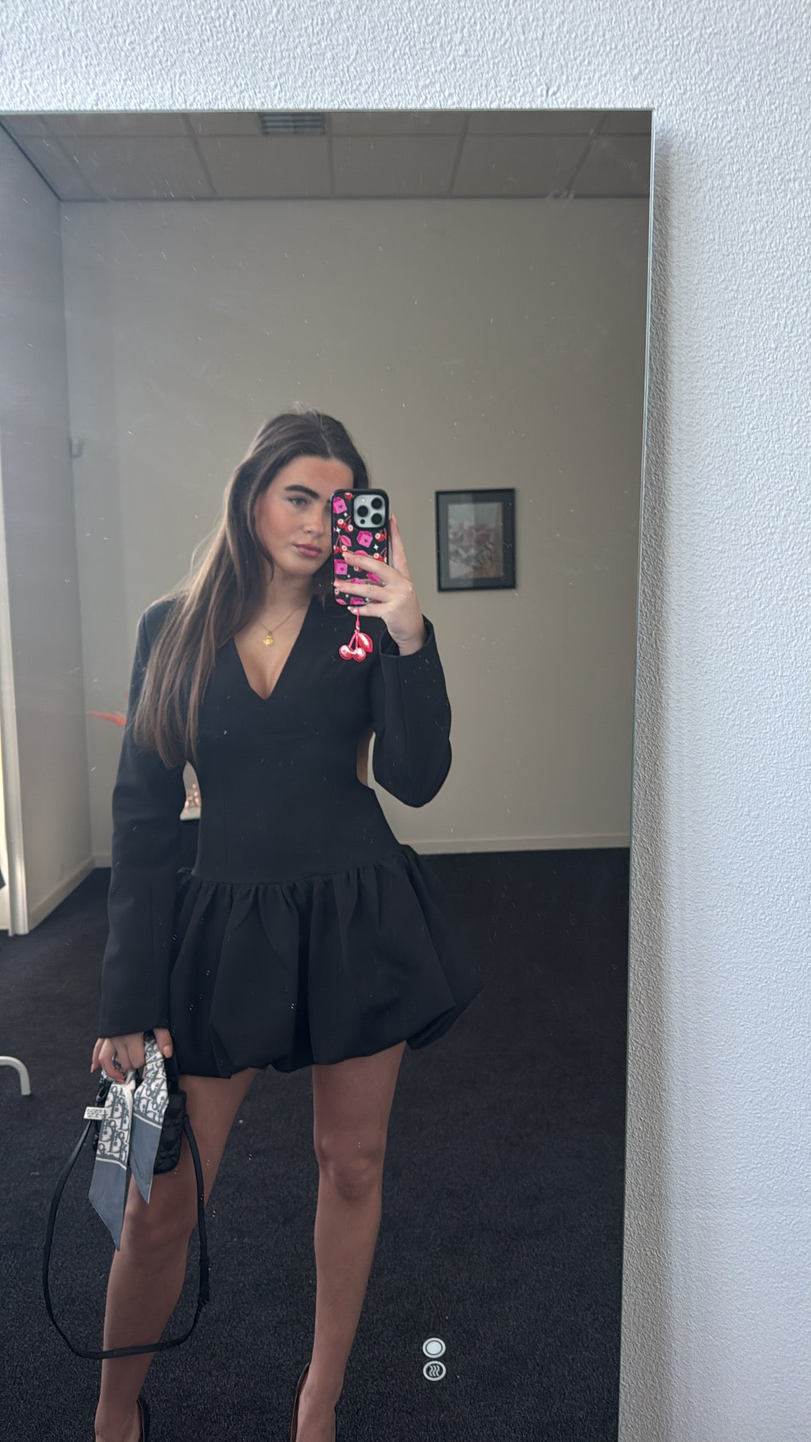 Black dress with open back