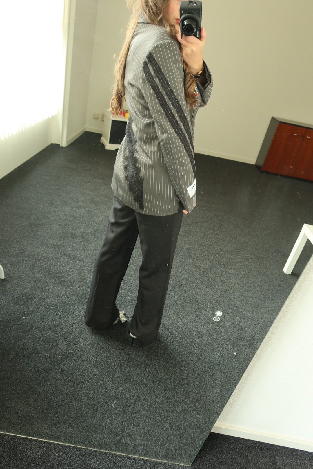 Two piece set, blazer + zwarte pantalon broek