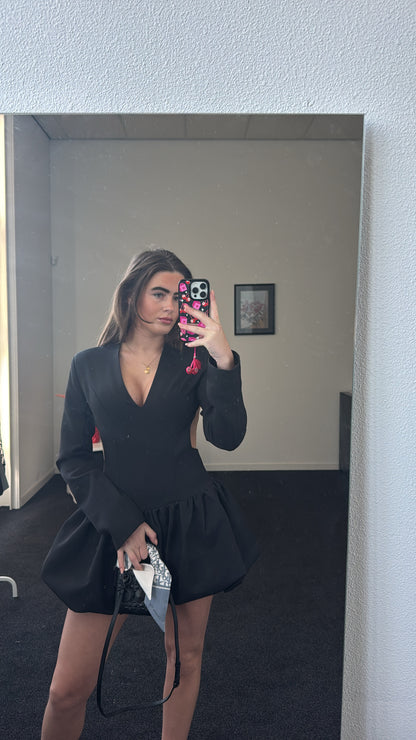 Black dress with open back