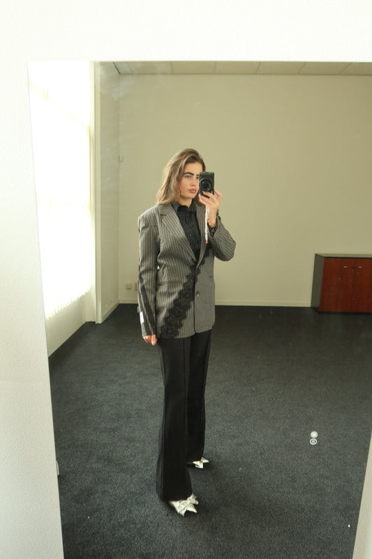 Two piece set, blazer + zwarte pantalon broek