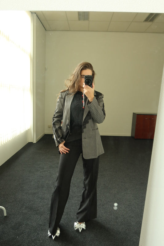 Two piece set, blazer + zwarte pantalon broek