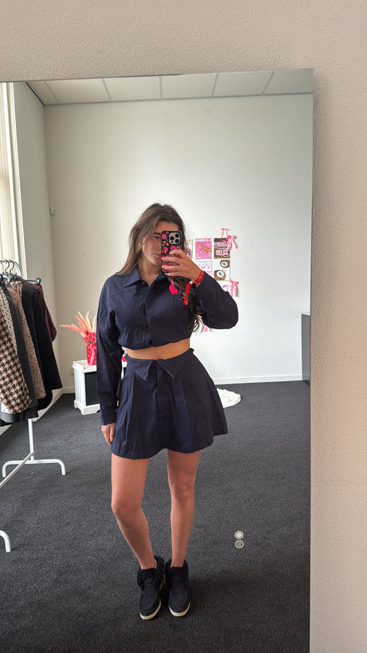 Two piece set, donkerblauw