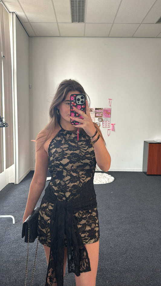 Dress, zwart kant