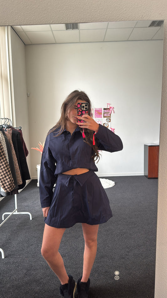 Two piece set, donkerblauw