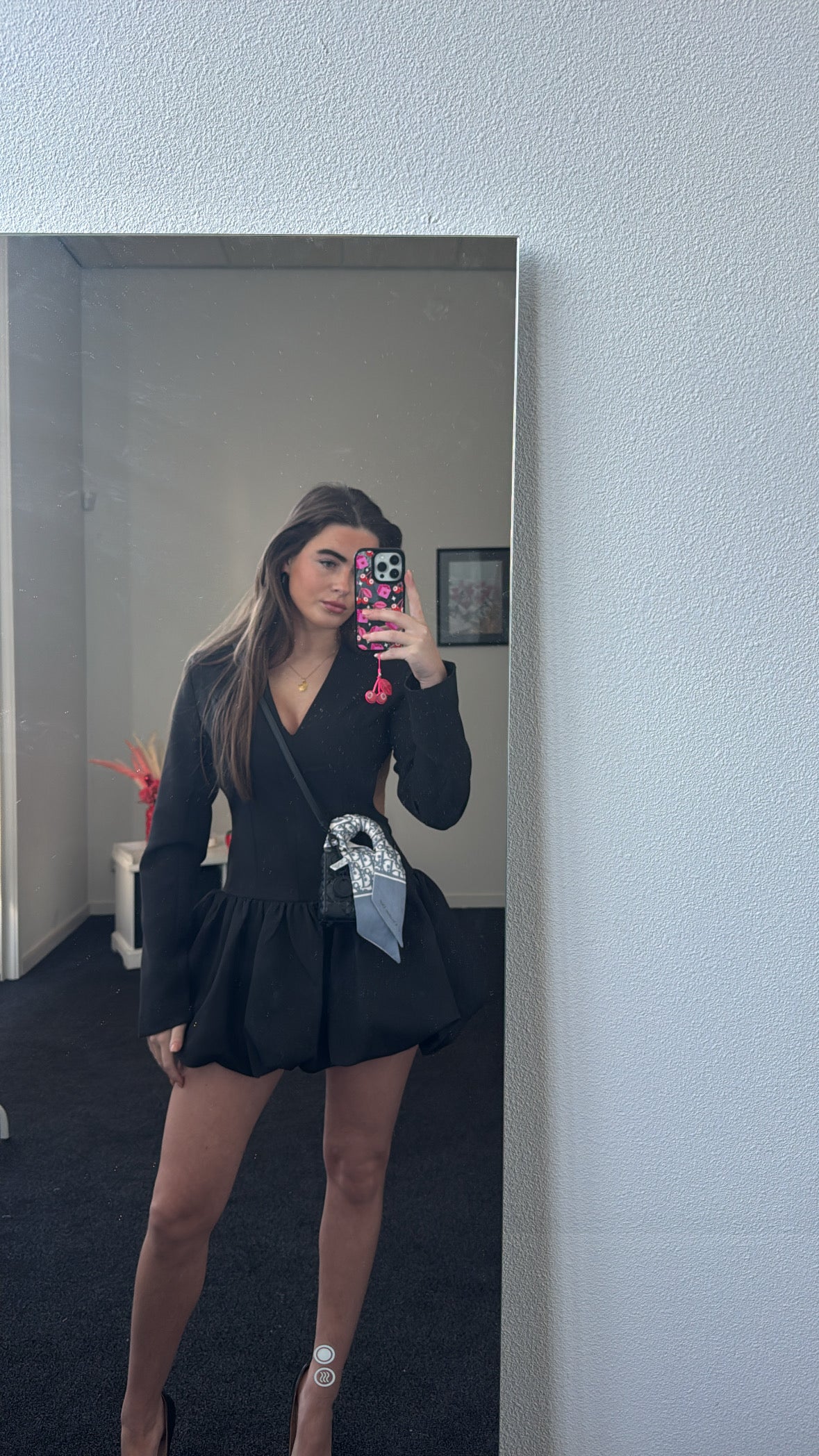 Black dress with open back