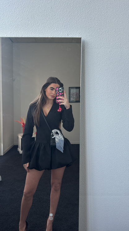 Black dress with open back