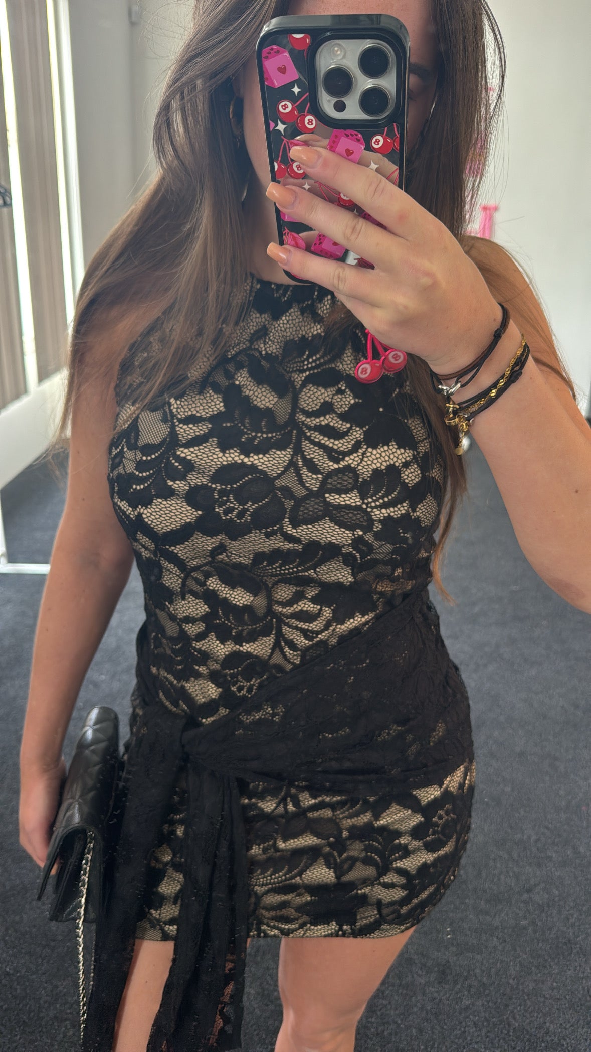 Dress, zwart kant