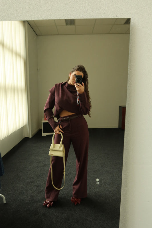 Two piece set, bordeaux rood pak